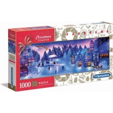 Панорамен пъзел Clementoni от 1000 части - Коледна мечта -1